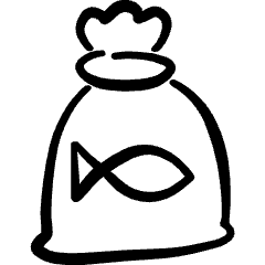 Fish Food Bag Icon from Freehand Set