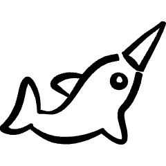 Marine Mammal Narwhal Icon from Freehand Set