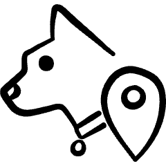 Pet Tracking Dog Location Icon from Freehand Set