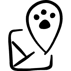 Pets Tracking Map Location Icon from Freehand Set