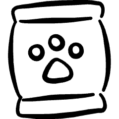 Pets Paw Bag Food Icon from Freehand Set