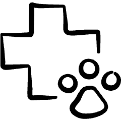 Pets Paw Hospital Icon from Freehand Set