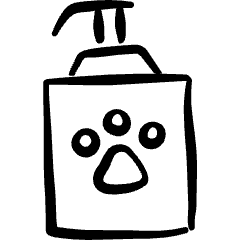 Pets Paw Shampoo Icon from Freehand Set