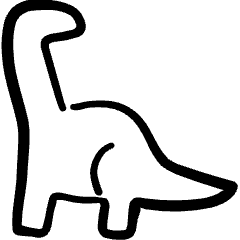 Pre Historic Animal Brachiosaurus Sauropod Long Neck Dinosaur Icon from Freehand Set