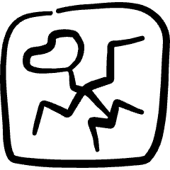 Pre Historic Animal Fossil Bones Icon from Freehand Set