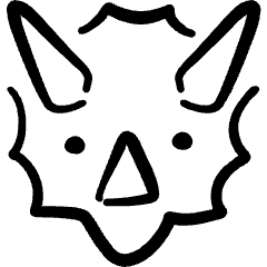 Pre Historic Animal Triceratop Icon from Freehand Set