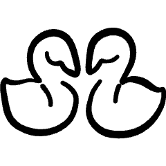 Swan Couple Icon from Freehand Set