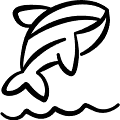 Whale Jump Icon from Freehand Set