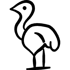 Wild Bird Ostrich Icon from Freehand Set