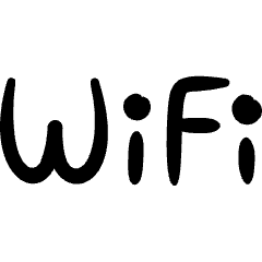 Wifi Network Text Icon from Freehand Set