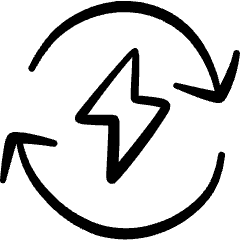 Charging Flash Sync Icon from Freehand Set