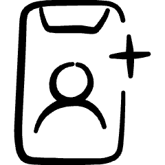 Mobilephone Action Add User Icon from Freehand Set