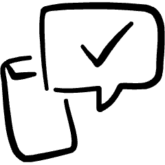 Mobilephone Action Approved Bubble Icon from Freehand Set