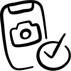 Mobilephone Action Camera Approved Icon from Freehand Set