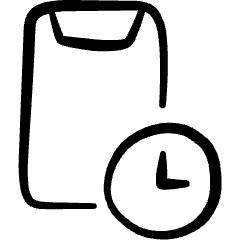 Mobilephone Action Clock Icon from Freehand Set