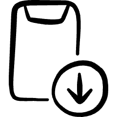 Mobilephone Action Download Icon from Freehand Set