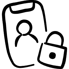 Mobilephone Action User Profile Lock Icon from Freehand Set