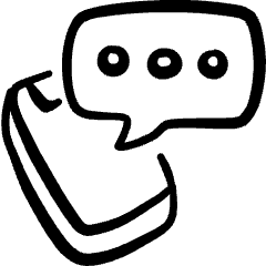 Mobile Phone Chatting Texting Icon from Freehand Set