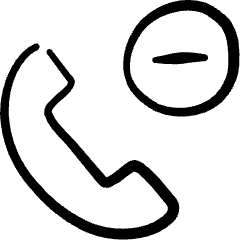 Phone Actions Subtract Icon from Freehand Set