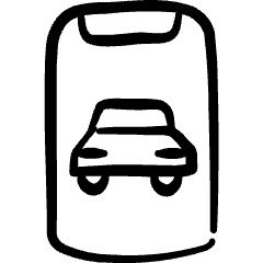 Smartphone App Widget Car Icon from Freehand Set