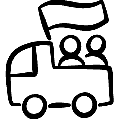 Campaign Parade Car Icon from Freehand Set