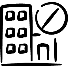 Real Estate Action Building Disable Icon from Freehand Set