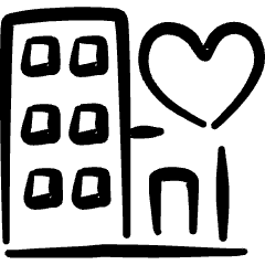 Real Estate Action Building Heart Icon from Freehand Set