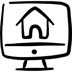 Real Estate App House Monitor Icon from Freehand Set
