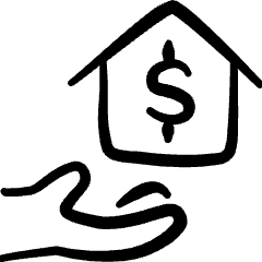 Real Estate Insurance Dollar Hand House 1 Icon from Freehand Set