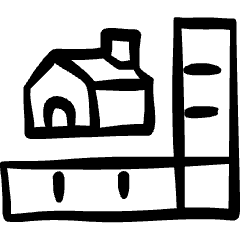 Real Estate Dimensions House Ruler Icon from Freehand Set