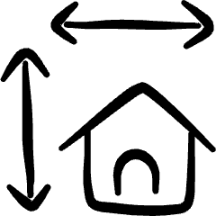 Real Estate Dimensions House Icon from Freehand Set