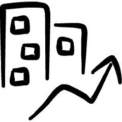 Real Estate Market Building Rise Icon from Freehand Set