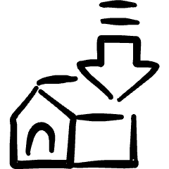 Real Estate Market House Decrease Icon from Freehand Set