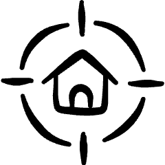 Real Estate Search House Target Icon from Freehand Set