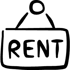 Real Estate Sign Board Rent Icon from Freehand Set