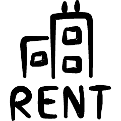 Real Estate Sign Building Rent Icon from Freehand Set