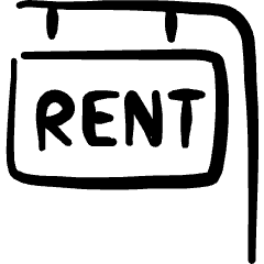 Real Estate Sign Rent Icon from Freehand Set