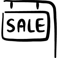 Real Estate Sign Sale Icon from Freehand Set