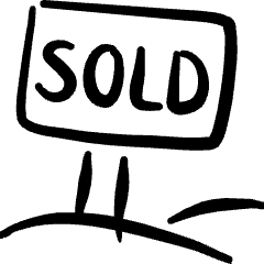 Real Estate Sign Sold Icon from Freehand Set