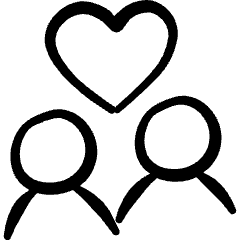 Couple Man Woman Icon from Freehand Set