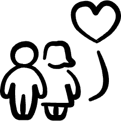 Dating Couple Balloon Icon from Freehand Set