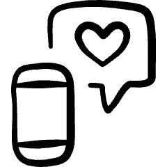 Dating Smartphone Chat Icon from Freehand Set