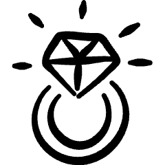 Engagement Ring Diamond Icon from Freehand Set