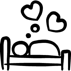 Love Heart Bed Icon from Freehand Set