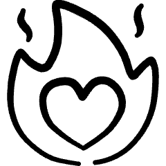 Love Heart Fire Icon from Freehand Set