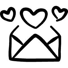 Love Heart Letter Icon from Freehand Set