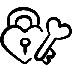 Love Heart Lock Key Icon from Freehand Set