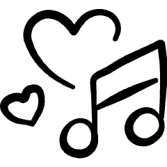 Love Heart Music Icon from Freehand Set