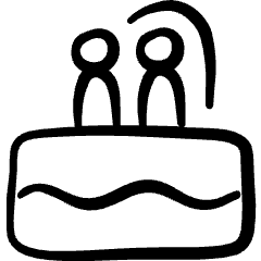 Wedding Cake Couple Icon from Freehand Set