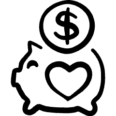 Wedding Money Piggy Saving Icon from Freehand Set